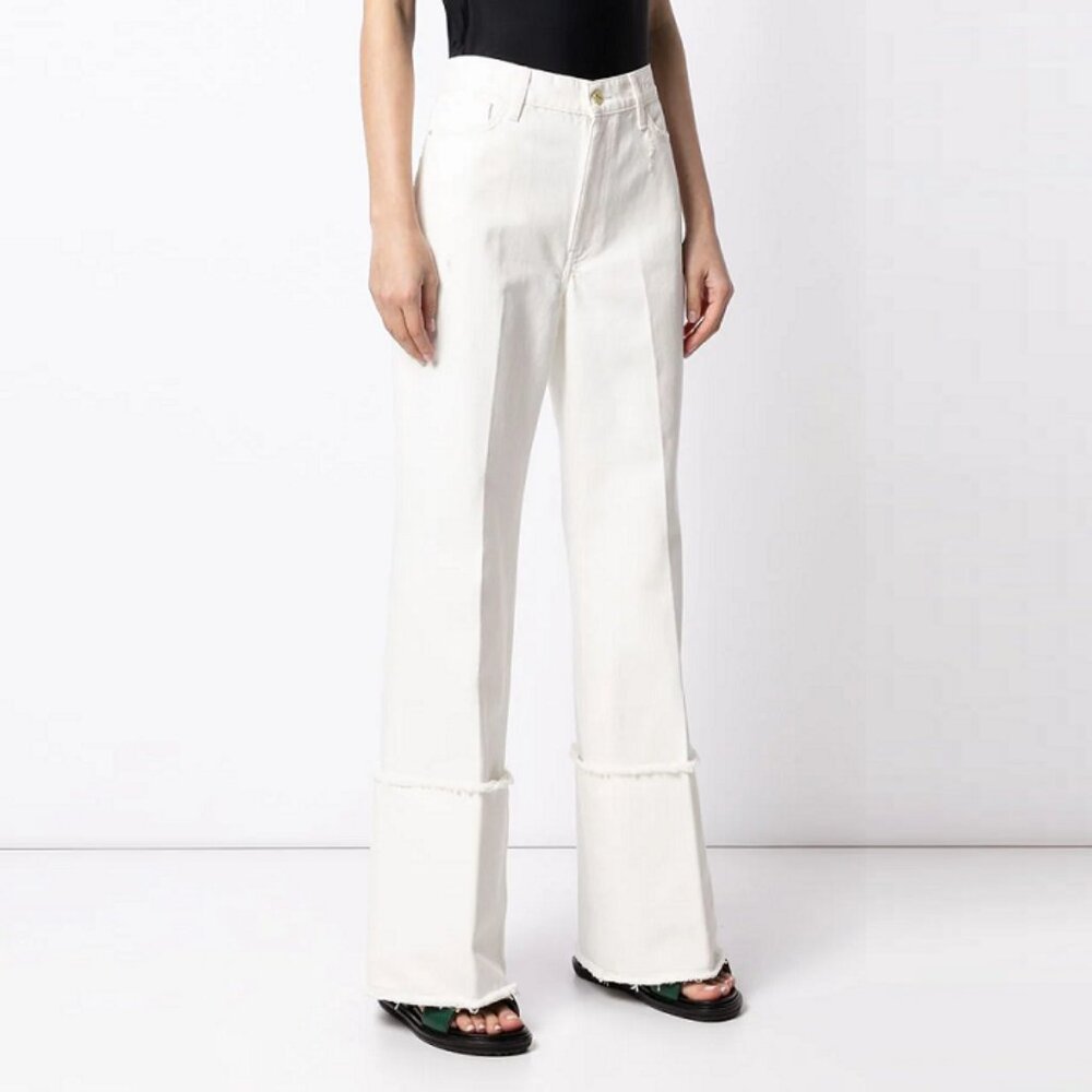 FRAME Le Pixie Sailor Cuff Flared Jeans